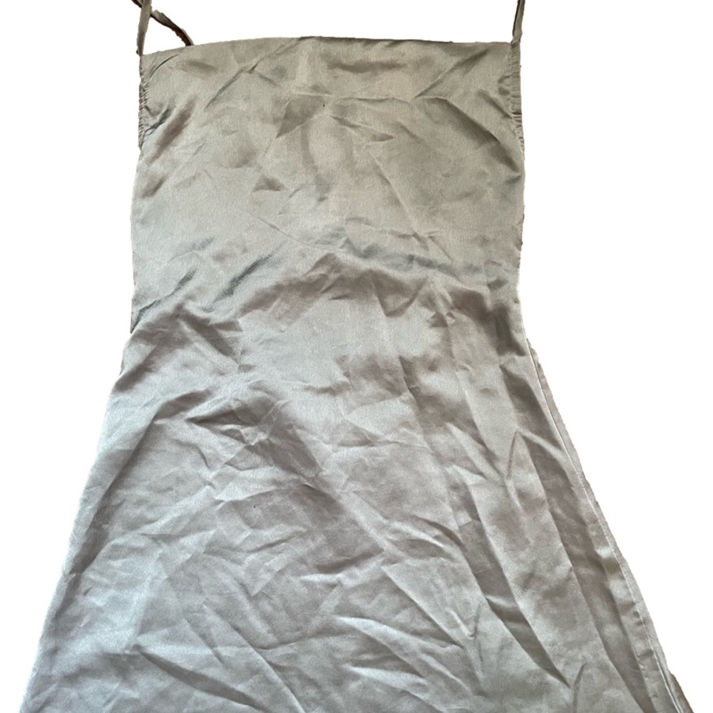 PrettyLittleThing sage silky dress, size 4